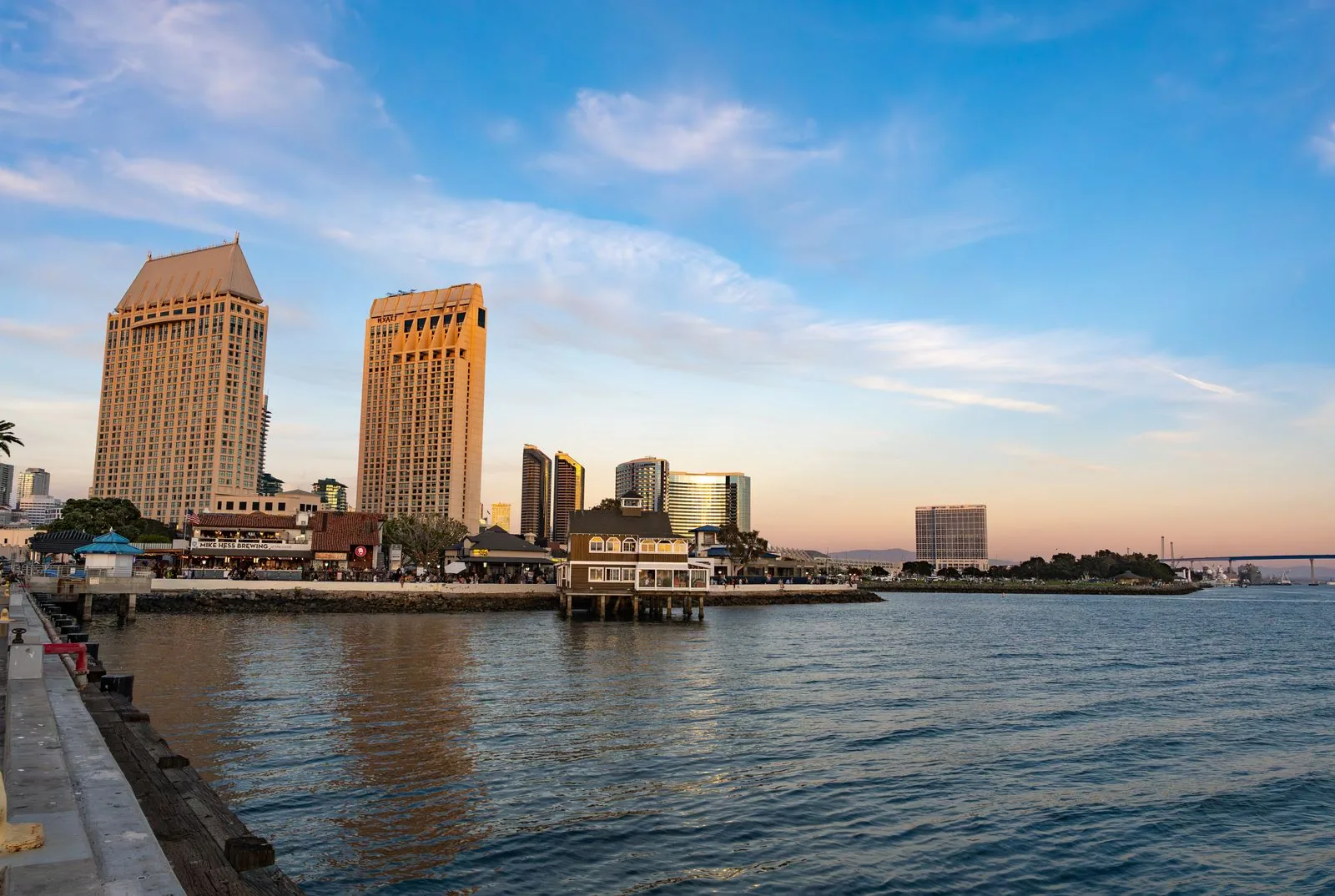 Downtown San Diego waterfront skyline at sunset, San Diego County, CA, served by First Lending Solutions mortgage broker and lender